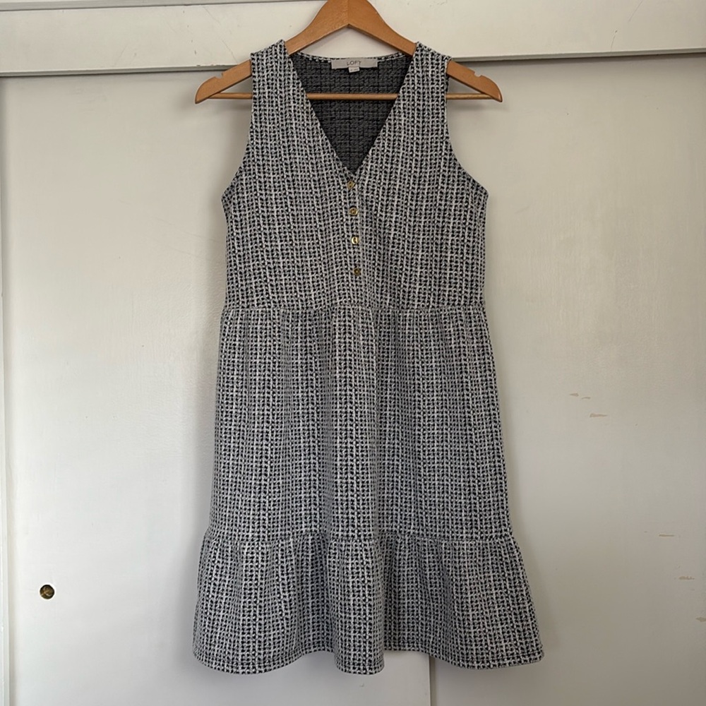 Loft Textured Flounce Dress